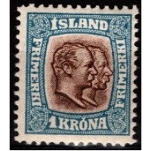 1907. Island. Kongerne Chr. IX og Frederik VIII. Postfrisk.